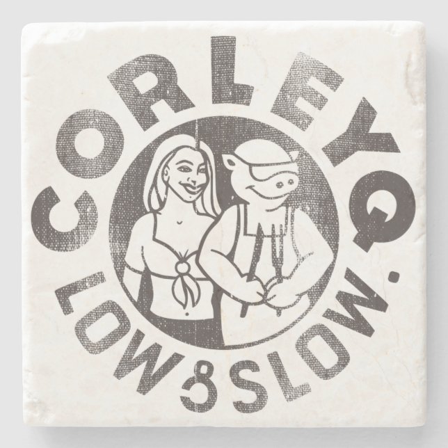 SteinUntersetzer mit CorleyQ Logo (Vorderseite)