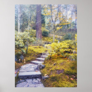 Steinweg im Mossewald im Herbst Poster