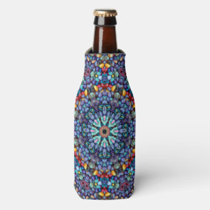 Steinwunder-Vintages blaues Fraktal-Kaleidoskop Flaschenkühler