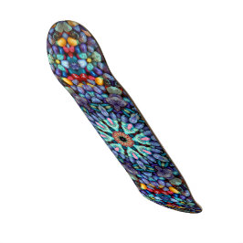 Steinwunder-Vintages blaues Fraktal-Kaleidoskop Skateboard