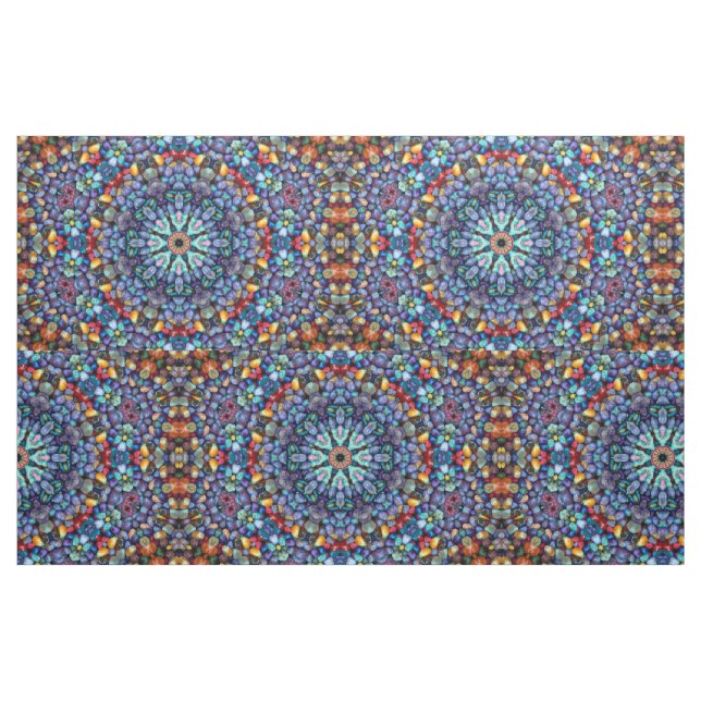 Steinwunder-Vintages blaues Fraktal-Kaleidoskop Stoff (Fat Quarter (45,7 x 55,9 cm))