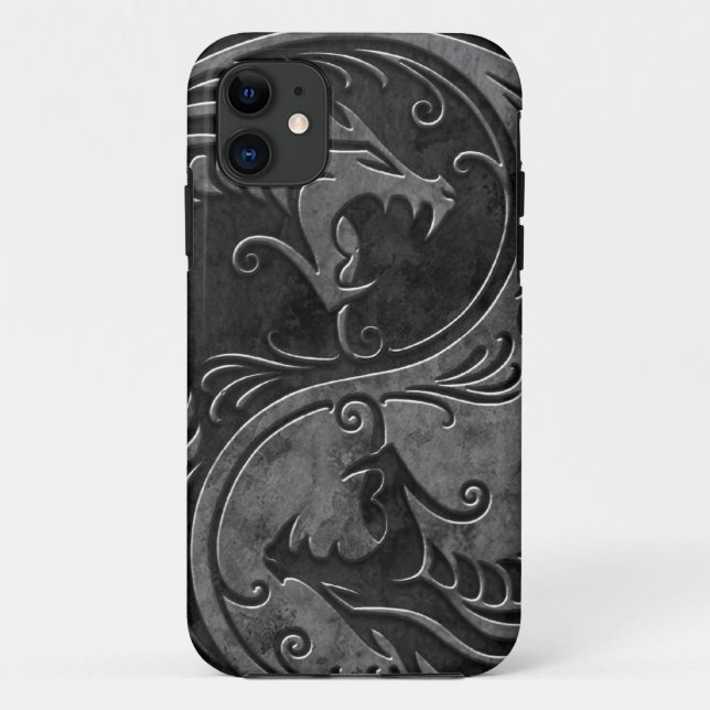 SteinYin Yang Drachen Case-Mate iPhone Hülle (Rückseite)
