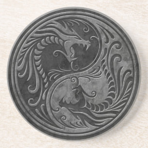 SteinYin Yang Drachen Getränkeuntersetzer