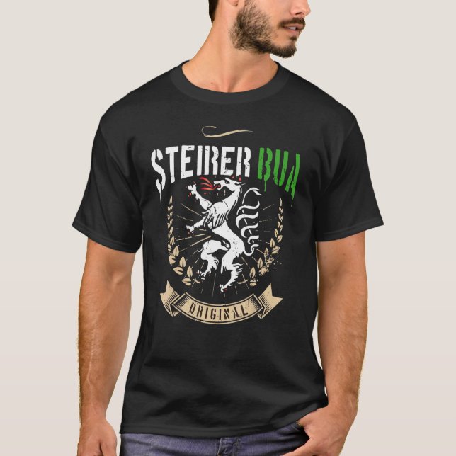 Steirer Bua Steiermark Coat of Arms Panther Steire T-Shirt (Vorderseite)