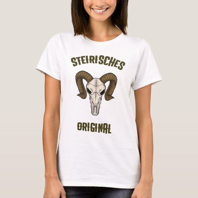 Steirisches Original Widder Steiermark Frauen T-Shirt (Vorderseite)