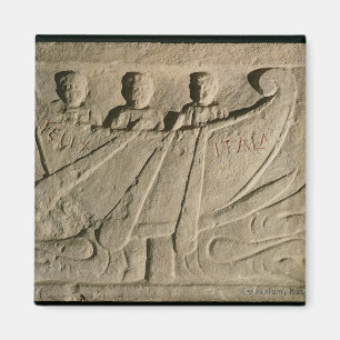 Stela, das ein Ruderboot 'Felix Itala darstellt Magnet