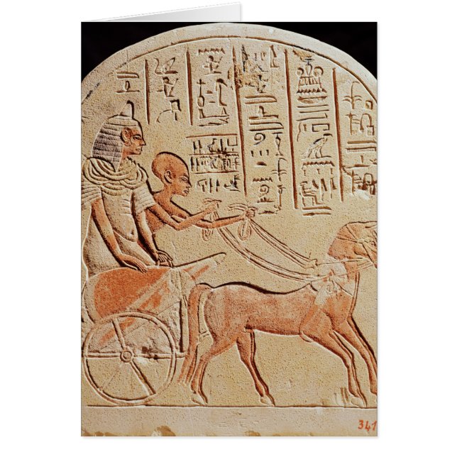 Stela, das einen Schreiber fährt einen Chariot (Vorne)