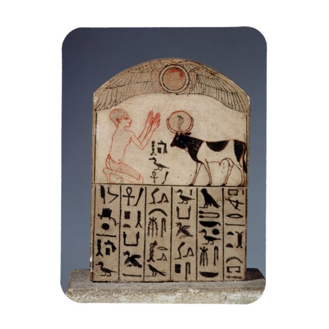 Stela zum Apis-Stier (bemalt Kalkstein) Magnet (Vertikal)