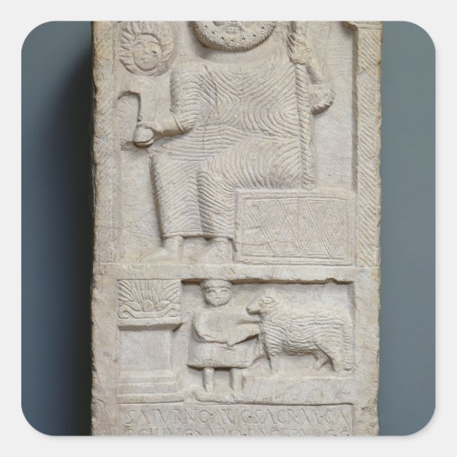 Stele dem Saturn gewidmet, aus El-Ayaida Quadratischer Aufkleber (Vorderseite)