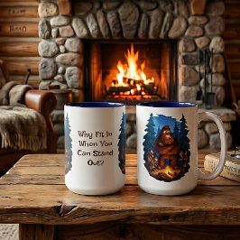 Stell dich aus Sasquatch Zweifarbige Tasse