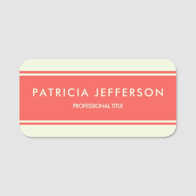 Stell dich vor mit diesem Sonnenuntergang in rosa  Namensschild (Vorderseite)