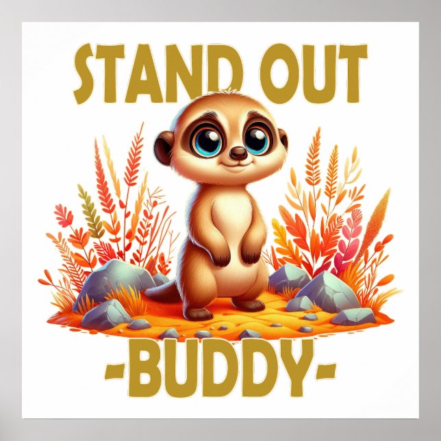 Stell dich weg, Kumpel. Niedliche Suricate Meerkat Poster (Vorne)