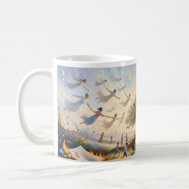 Stell dir den Frieden Garten Träumelandschaft Fant Kaffeetasse (Links)