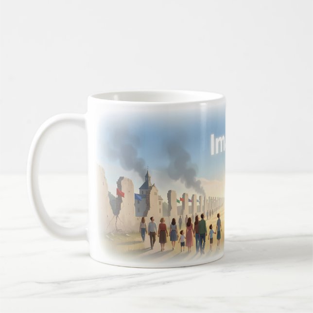 Stell dir Frieden jenseits zerbrochener Mauern vor Kaffeetasse (Links)