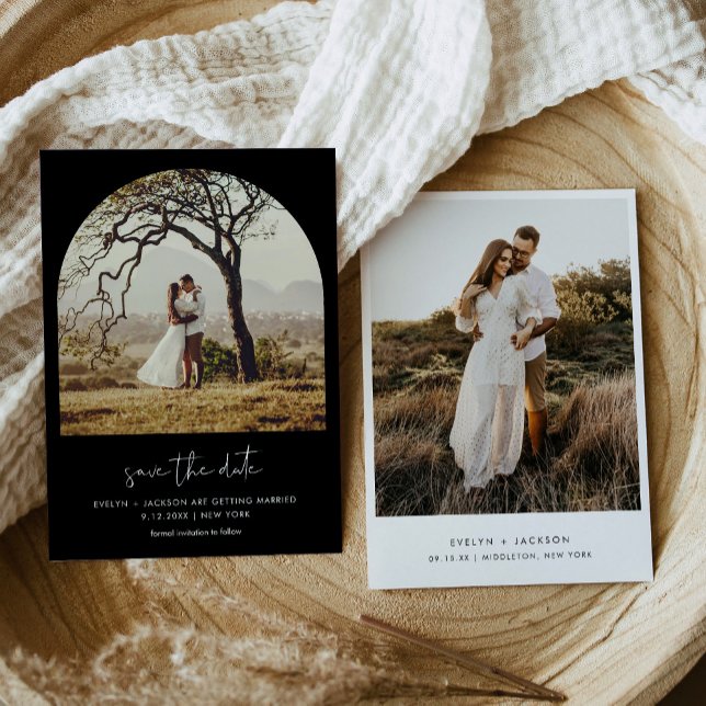 STELLA Arch Foto Save the Date schwarz Einladung (Von Creator hochgeladen)