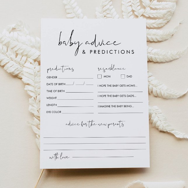 STELLA Baby Shower Advice & Predictions Card Einladung (Von Creator hochgeladen)