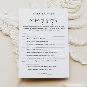 STELLA Baby Showumfrage sagt Spielkarte Einladung