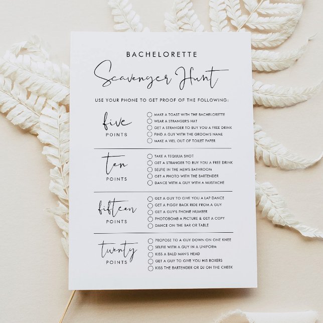 STELLA Bachelorette Scavenger Jagdspielkarte Einladung (Von Creator hochgeladen)