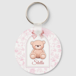 Stella | Benutzerdefiniertes rosa Teddy-Bär-Kinder Schlüsselanhänger