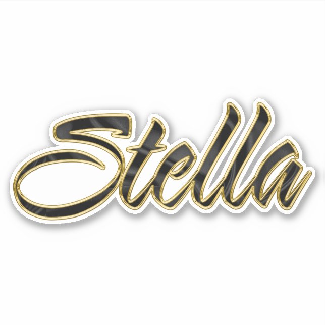 Stella black gold Lettering Aufkleber Sticker (Vorderseite)