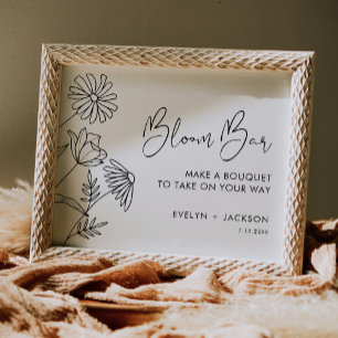 STELLA Bloom Bar, Blume Bar, DIY Bouquet Sign Poster