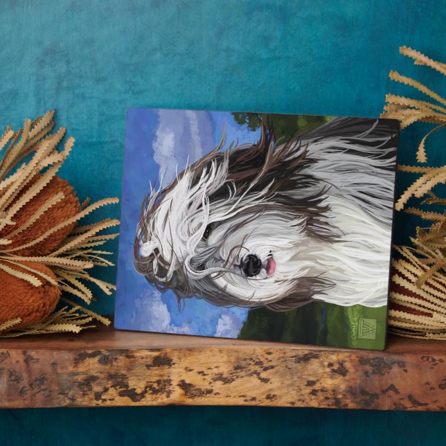 Stella, der englische Schafhund Fotoplatte (Seite)