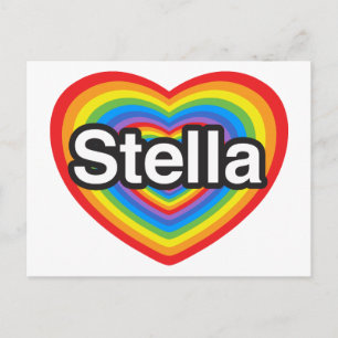 Stella. I love you stella. Heart Postkarte