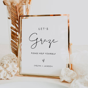 STELLA Let's Graze Late Night Snacks Wedding Sign Poster