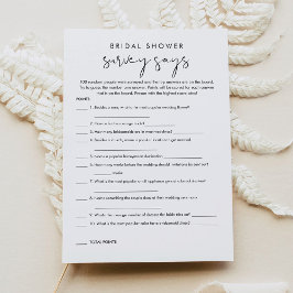 STELLA Minimal Brautparty Survey sagt Spiel Einladung