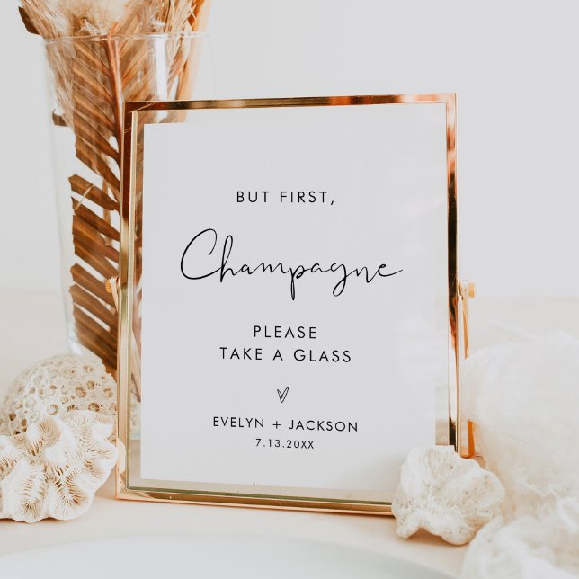 STELLA Minimalistisch Champagne Wedding Sign Poster (Von Creator hochgeladen)