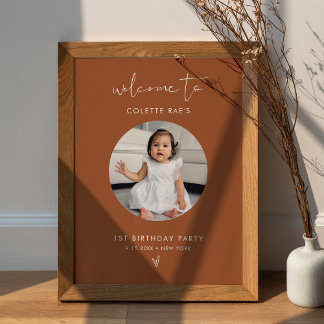 STELLA Minimalistisch Sienna Geburtstag Foto Willk Poster