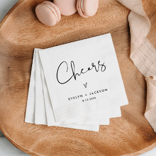 STELLA Minimalistisch Wedding Cheers Cocktail Serviette