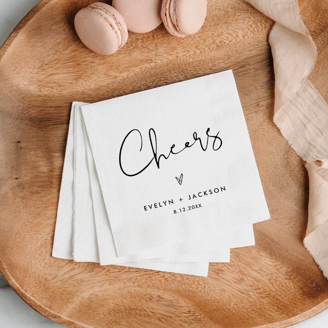 STELLA Minimalistisch Wedding Cheers Cocktail Serviette (Von Creator hochgeladen)