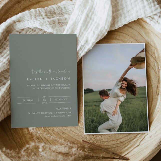 STELLA Minimalistische Foto-Hochzeit Einladung (Von Creator hochgeladen)