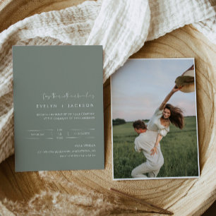 STELLA Minimalistische Foto-Hochzeit Einladung