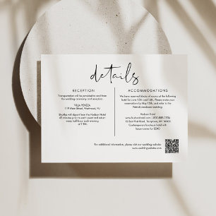 STELLA Minimalistische Hochzeitdetails 6.5x4.25 Begleitkarte