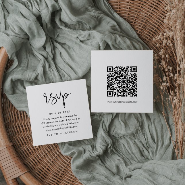 STELLA Minimalistische RSVP-Karte, QR-Code einfüge Begleitkarte (Von Creator hochgeladen)