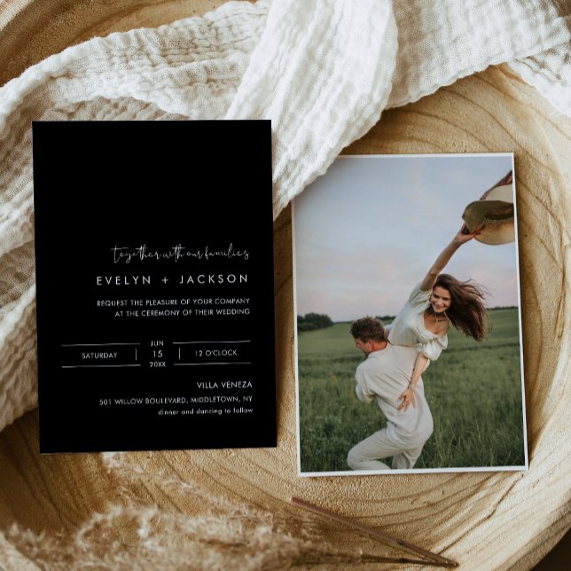 STELLA Minimalistisches Foto Hochzeit Einladung (Von Creator hochgeladen)