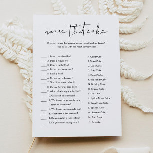 STELLA Name that Cake Brautparty Game Card Einladung