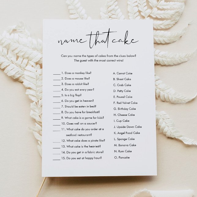 STELLA Name that Cake Brautparty Game Card Einladung (Von Creator hochgeladen)