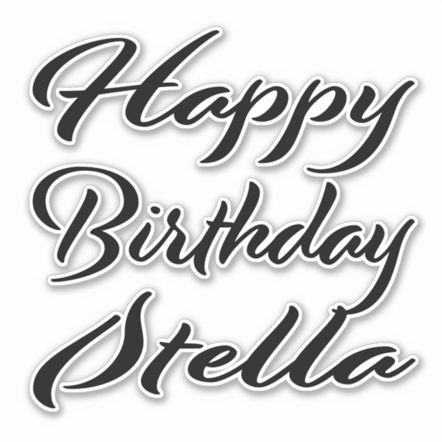 Stella Name Vorname black Sticker Geburtstag (Vorderseite)