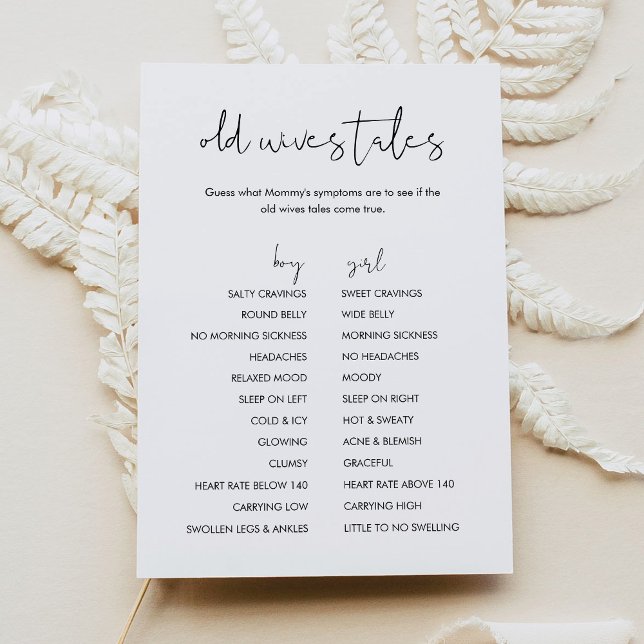 STELLA Old Wives Tales Baby Shower Game Card Einladung (Von Creator hochgeladen)
