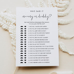 STELLA Wer sagte es Mommy Daddy Baby Game Card Einladung