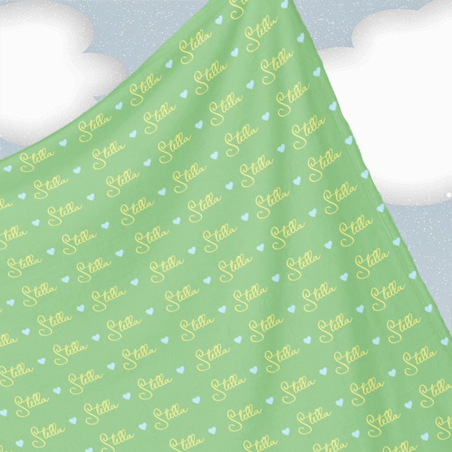 Stella wiederholt individuelle Name und Herz licht Fleecedecke (Von Creator hochgeladen)