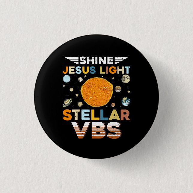 Stellar Bible School VBS Shine Jesus Light Christi Button (Vorderseite)