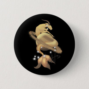 Stellar Capricorn Saturn Zodiac Button