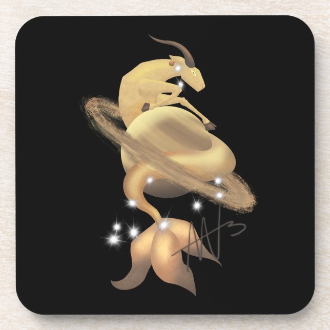 Stellar Capricorn Saturn Zodiac Getränkeuntersetzer (Vorderseite)