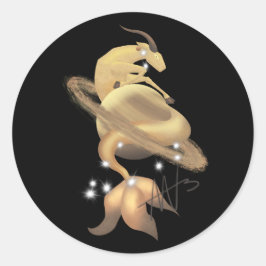 Stellar Capricorn Saturn Zodiac Runder Aufkleber