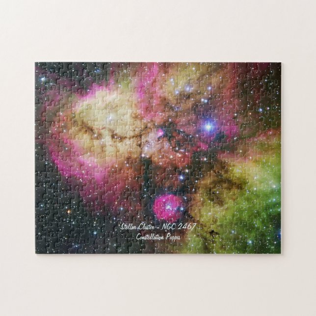 Stellar Cluster - NGC 2467, Constellation Puppis Puzzle (Horizontal)