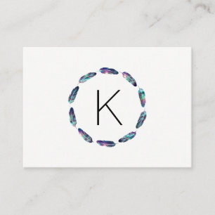 Stellar Federmuster mit Monogramm Visitenkarte